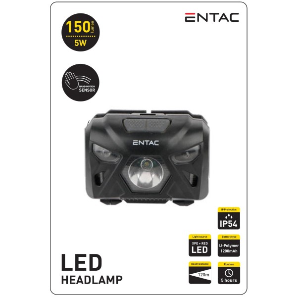 SVETILKA ENTAC EHL-5W NAGLAVNA LED - POLNILNA ČRNA
